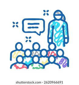 parent-teacher meeting kindergarten doodle icon sketch vector. parent-teacher meeting kindergarten sign. isolated symbol illustration