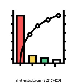 pareto chart color icon vector. pareto chart sign. isolated symbol illustration