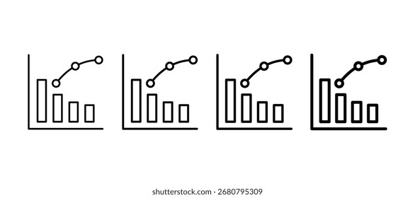 Elemento de icono de línea múltiple de gráfico de Pareto