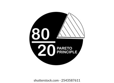 El Principio de Pareto, también como el diagrama de análisis de gráficos circulares de reglas 80 20, donde el ochenta por ciento de los resultados resultan del veinte por ciento de los insumos.