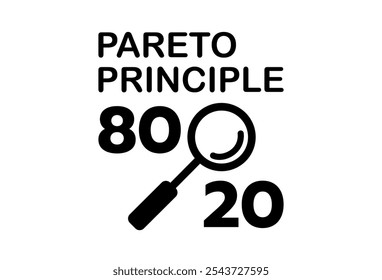 El Principio de Pareto, también como el diagrama de iconos de texto de la regla 80 20, donde el ochenta por ciento de los resultados resultan del veinte por ciento de las entradas.