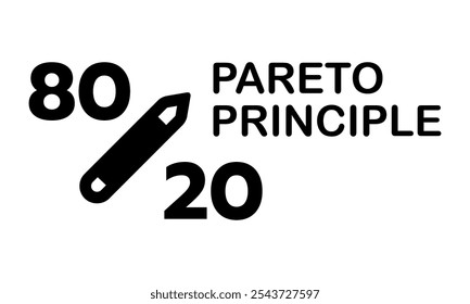 El Principio de Pareto, también como el diagrama de iconos de texto de la regla 80 20, donde el ochenta por ciento de los resultados resultan del veinte por ciento de las entradas.