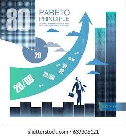 Pareto principle. Business Laws. Concept business and scientific vector illustration