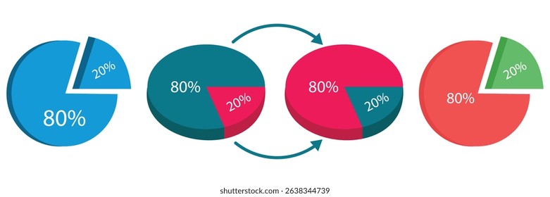 Pareto Principle Pie Chart 80 20 Rule Visualization for Business Strategy and Efficiency