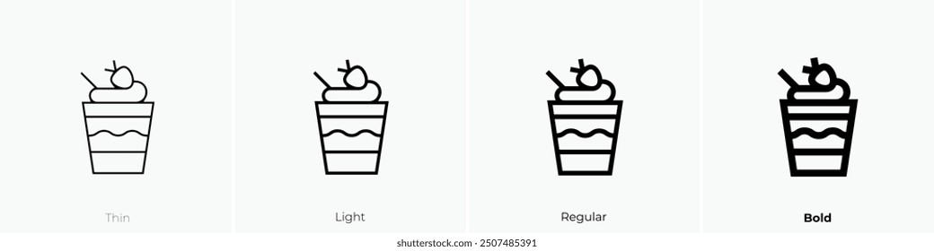 parfait icon. Thin, Light Regular And Bold style design isolated on white background
