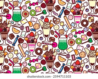 Parfait and sweets background illustration