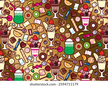 Parfait and sweets background illustration