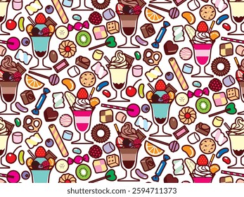 Parfait and sweets background illustration