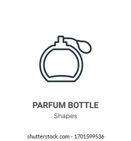 Parfum bottle outline vector icon. Thin line black parfum bottle icon, flat vector simple element illustration from editable shapes concept isolated stroke on white background