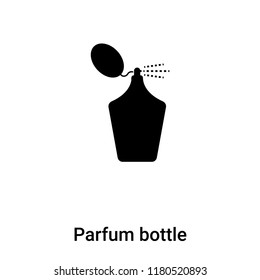 Parfum bottle icon  vector isolated on white background, logo concept of Parfum bottle  sign on transparent background, filled black symbol