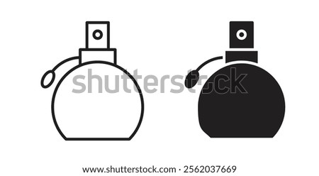 Parfum icons in flat and line style set.
