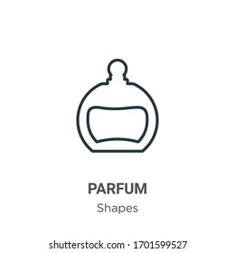 Parfum outline vector icon. Thin line black parfum icon, flat vector simple element illustration from editable shapes concept isolated stroke on white background