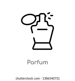 Parfum Vector Line Icon. Simple Element Illustration. Parfum Outline Icon From Woman Clothing Concept. Can Be Used For Web And Mobile