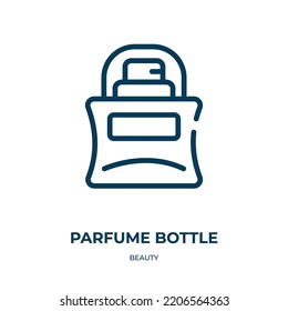 Parfume bottle icon. Linear vector illustration from beauty collection. Outline parfume bottle icon vector. Thin line symbol for use on web and mobile apps, logo, print media.