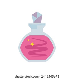 A parfume bottle. lady's beauty things for girls, illustration a white background. Pinkcore. Smell