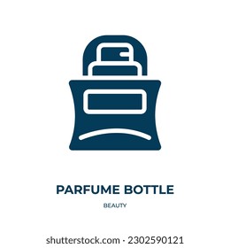 parfume bottle vector icon. parfume bottle, bottle, makeup filled icons from flat beauty concept. Isolated black glyph icon, vector illustration symbol element for web design and mobile apps
