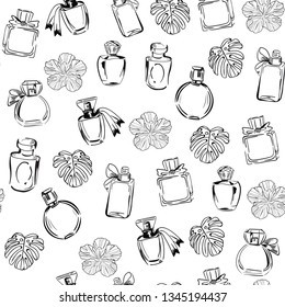 parfume fashion seamless vector pattern . Concept for textile, postcard, web site