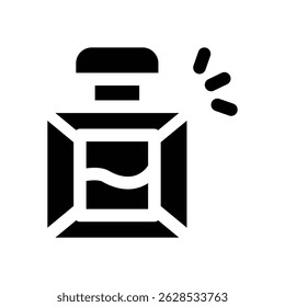 parfume glyph icon. Strong and solid vector icon for websites, mobile interfaces, presentations, and visual branding. High quality and easy to edit.