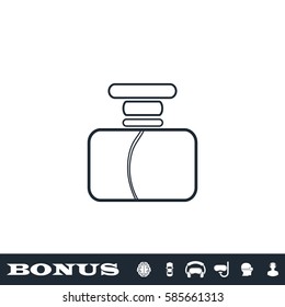 Parfume icon flat. Black pictogram on white background. Vector illustration symbol and bonus button