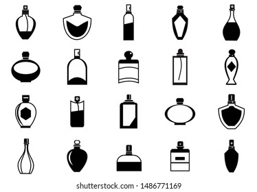 Parfume icon set vector, Parfume symbol illustration design, in white background