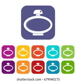 Parfume icons set vector illustration in flat style In colors red, blue, green and other