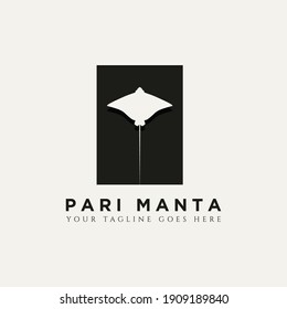 pari manta minimalist silhouette logo template vector illustration design. simple modern stingray logo concept