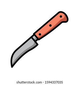 paring knife - kitchen utensils icon vector design template