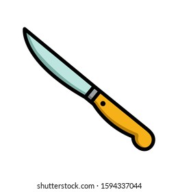 paring knife - kitchen utensils icon vector design template