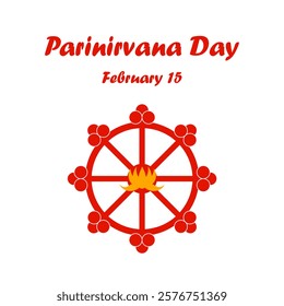 Parinirvana Day, Nirvana Day.15 February. Dhamma wheel 