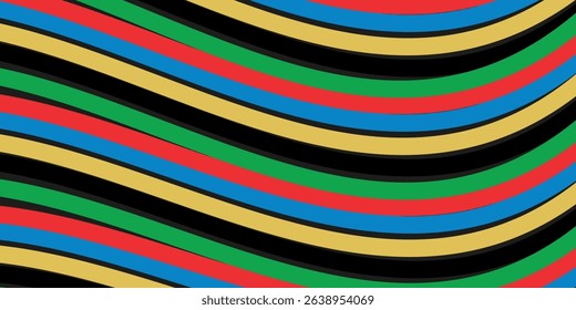 Paris 2024 Olympic Games abstract wavy lines.