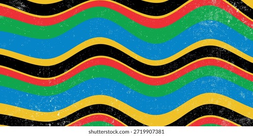 Líneas onduladas abstractas de los Juegos olímpicos de París 2024. Vector moderno