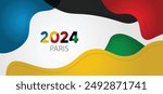 Paris 2024 summer games abstract vector colorful background