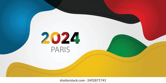 Paris 2024 summer games abstract vector colorful background