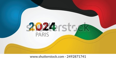 Paris 2024 summer games abstract vector colorful background