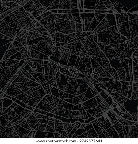 Paris 55000 City Map Balanced Geometric Composition with Refined Cartographic Precision, Ideal for Modern Home Decor and Minimalist Office Wall Styling, emphasizing refined linework.