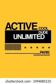 paris active cool dude,t-shirt design fashion vector