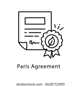 Paris Agreement Vector Outline Style Icon. EPS 10-Datei