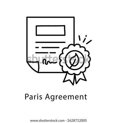 Paris Agreement Vector Outline Style Icon. Eps 10 file