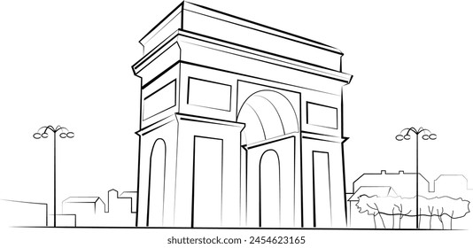 Paris Arc de Triomphe Vektorgrafik