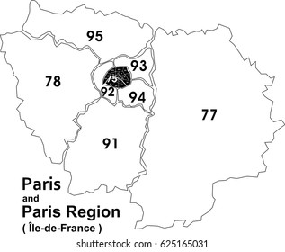 Carte Departements Ile De France Hd Stock Images Shutterstock