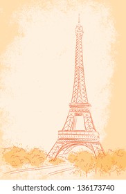 Paris, Background With The Eiffel Tower