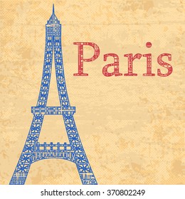 Paris background painted in lines