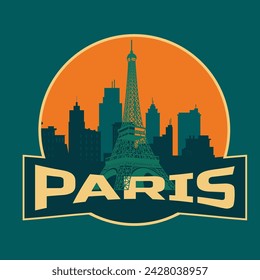 Paris Badge with background building