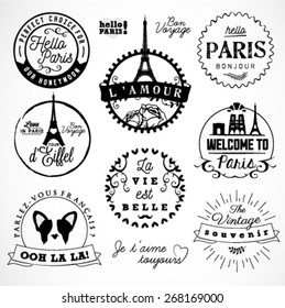 Paris Badges and Labels in Vintage Style