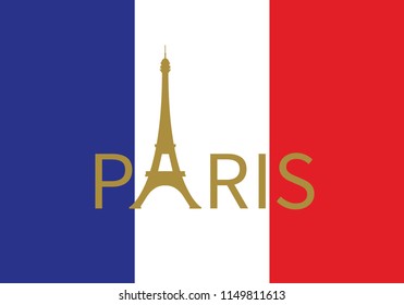 Paris banner Eiffel tower poster illustration