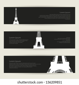 Paris banners - vector illustration
