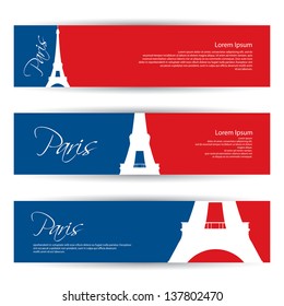 Paris banners - vector illustration