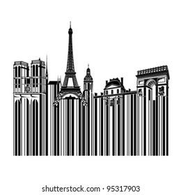 Paris in Bar Code Style