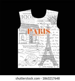 paris beautiful place abstract pattern tshirt design