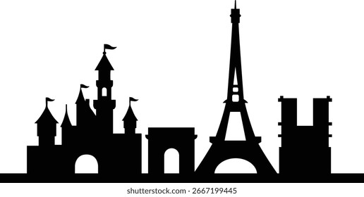 Paris Black Art Vetor EPS